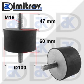 Антивибрационен тампон М16 х Ø 100 х 60 mm